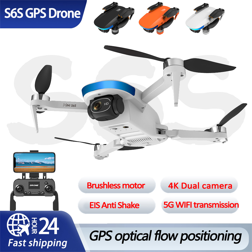 Drone Gimbal 2 Axis - S6S GPS オプティカルフローポジショニングドローン HD デュアル EIS