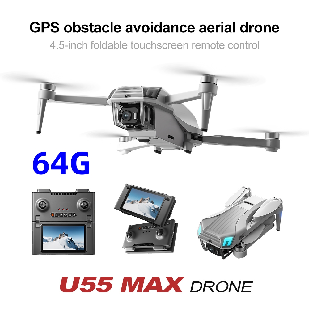 NCZOBOE U55 プロフェッショナルGPSドローン カ - Drone Gimbal 2 Axis のレビューと価格