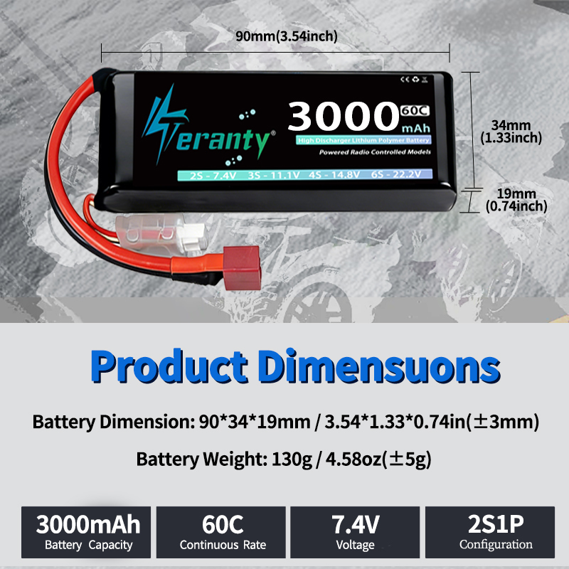 TERANTY 2S 3000mAhリポバッテリー 7.4V - Drone Gimbal Controller のレビューと価格
