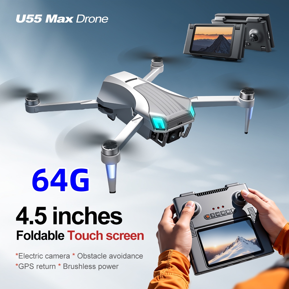 NCZOBOE U55 オプティカルフローGPSドローン 4 - Drone Gimbal 2 Axis のレビューと価格