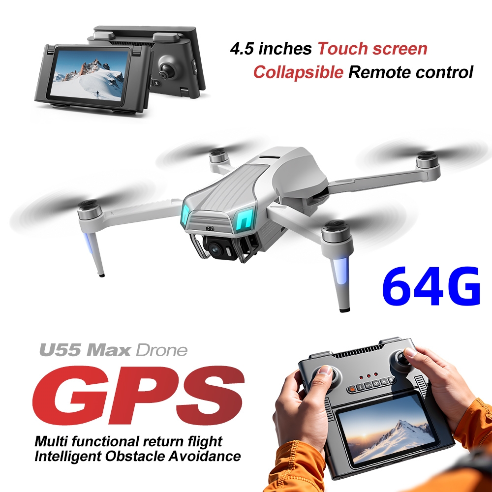 NCZOBOE U55 RCドローン HDデュアルカメラ W - Drone Gimbal 2 Axis のレビューと価格
